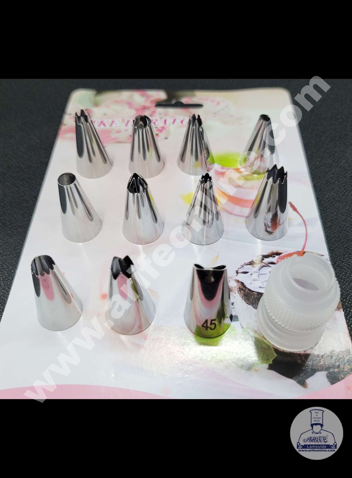 Cake Decor 11 Pcs Nozzle With 1 Coupler Set Pastry Tips Cupcake Cake D ...