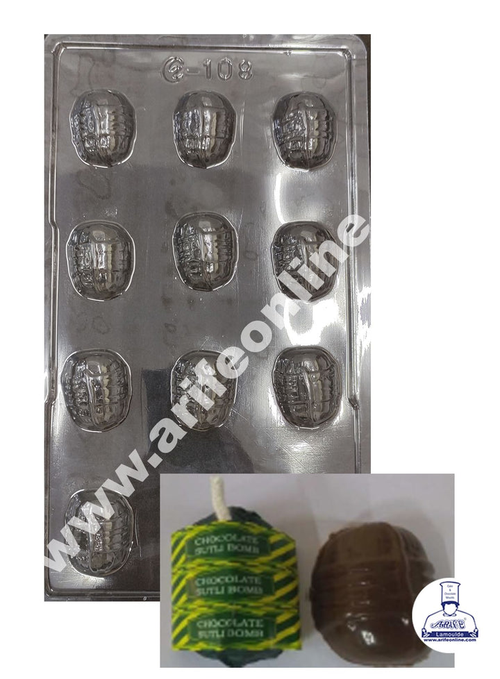 Cake Decor 12 Cavity Diwali Sutli Bomb Mold PVC Chocolate mould (10 pcs pack)