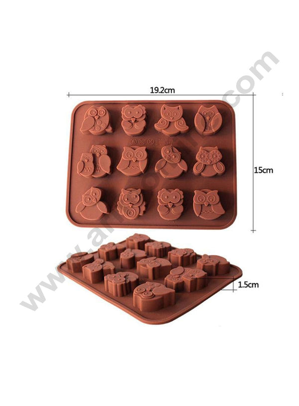 Cake Decor 12 Cavity Owls Shape Big Silicone Chocolate Mould