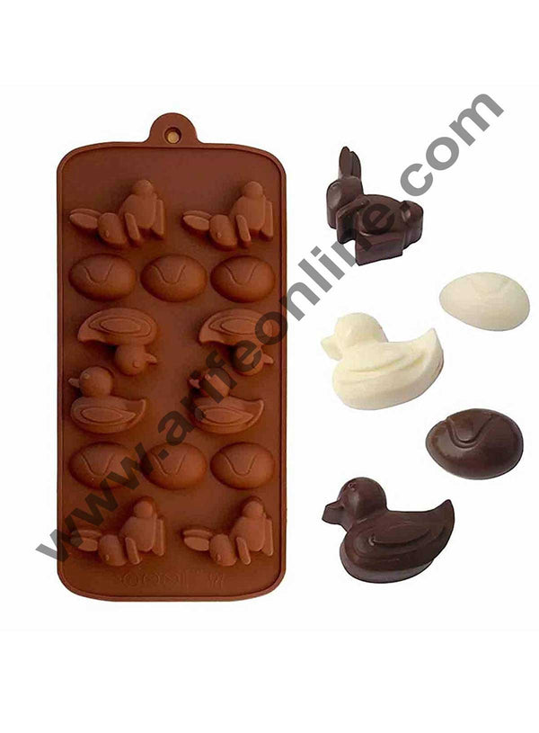 Cake Decor 14 Cavity Rabbit Bunny Duck Egg Silicone Chocolate Mould,Cookie Mould