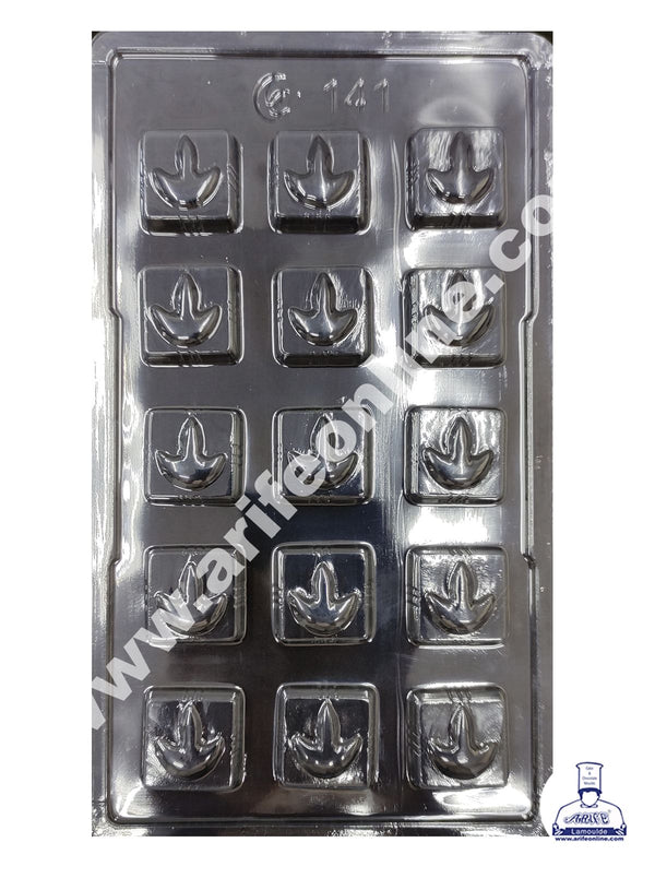 Cake Decor 15 Cavity Diwali Diya on Square Cavity Mould PVC Chocolate mould (10 pcs pack)