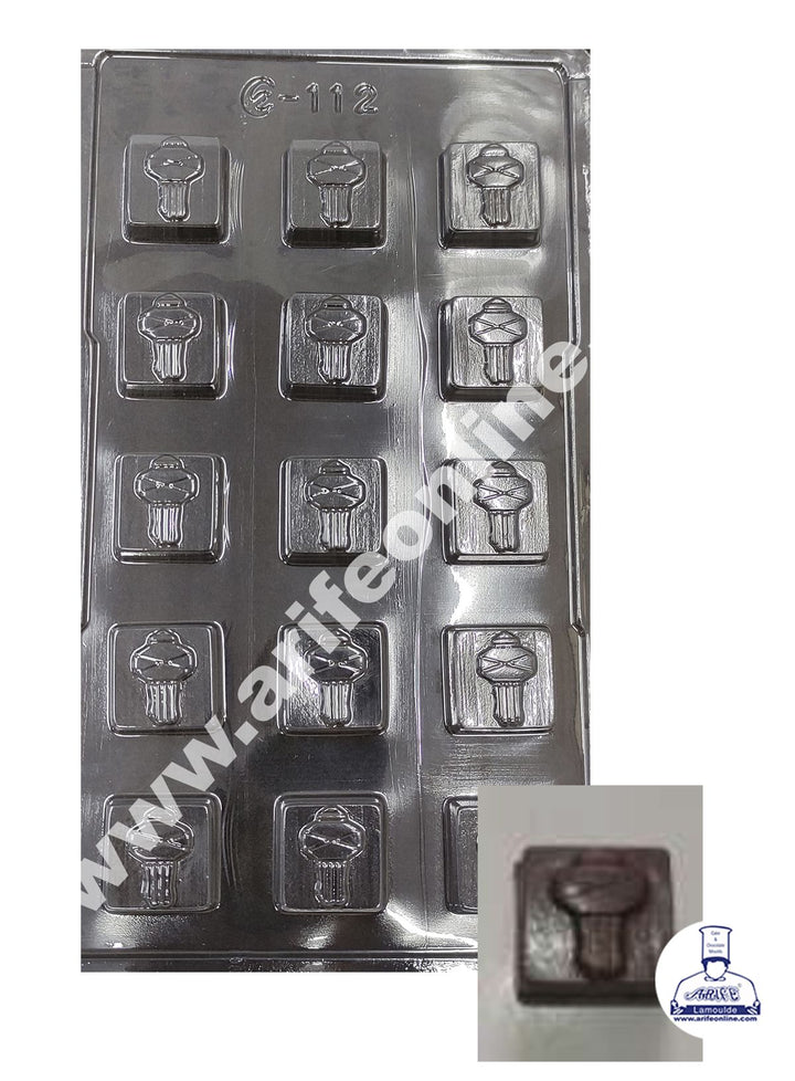 Cake Decor 15 Cavity Diwali Small Kandil on Cavity Mould PVC Chocolate mould (10 pcs pack)