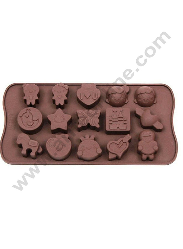 Cake Decor 15 Cavity Ginger Bread Man Love Shape Silicone Chocolate Mould