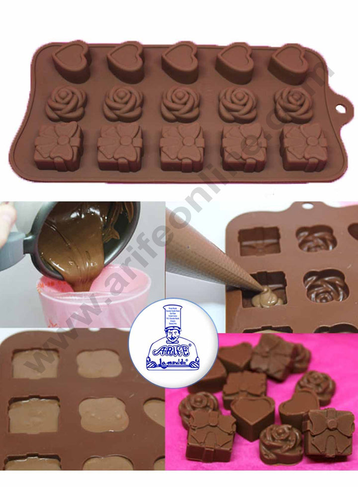 Cake Decor 15 Cavity Heart Rose Gift Valentines Day Silicone Chocolate Mould