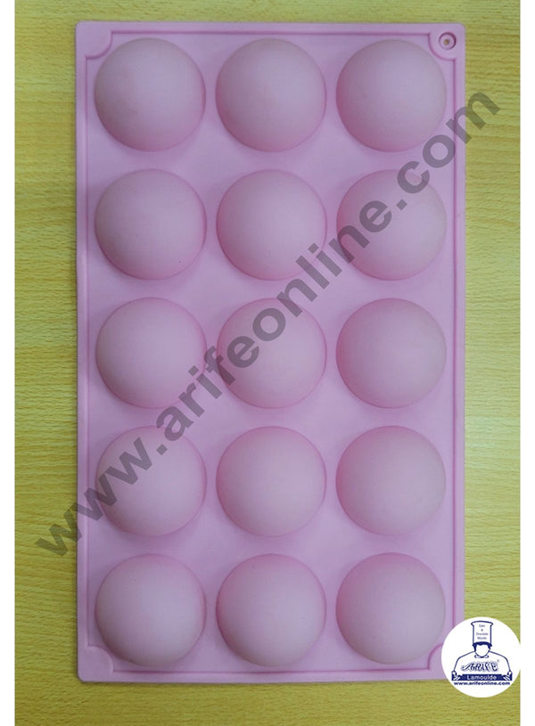 Cake Decor 15 Cavity Plain Round Ball Shape Silicone Mould Silicon Muffin Mold SBSM-757