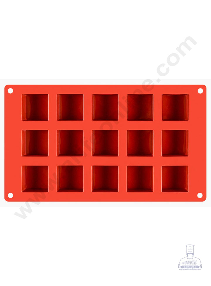Cake Decor 15 Cavity Square Cube Shape Silicon Muffin Mold Silicone Small Cake Mould SBSM-802