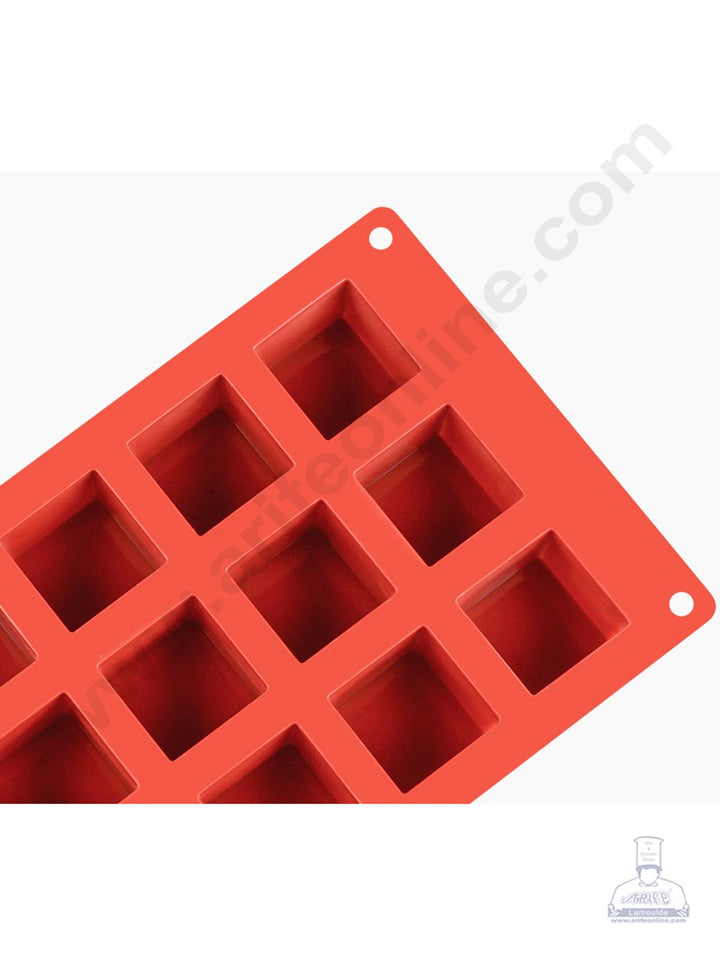 Cake Decor 15 Cavity Square Cube Shape Silicon Muffin Mold Silicone Small Cake Mould SBSM-802