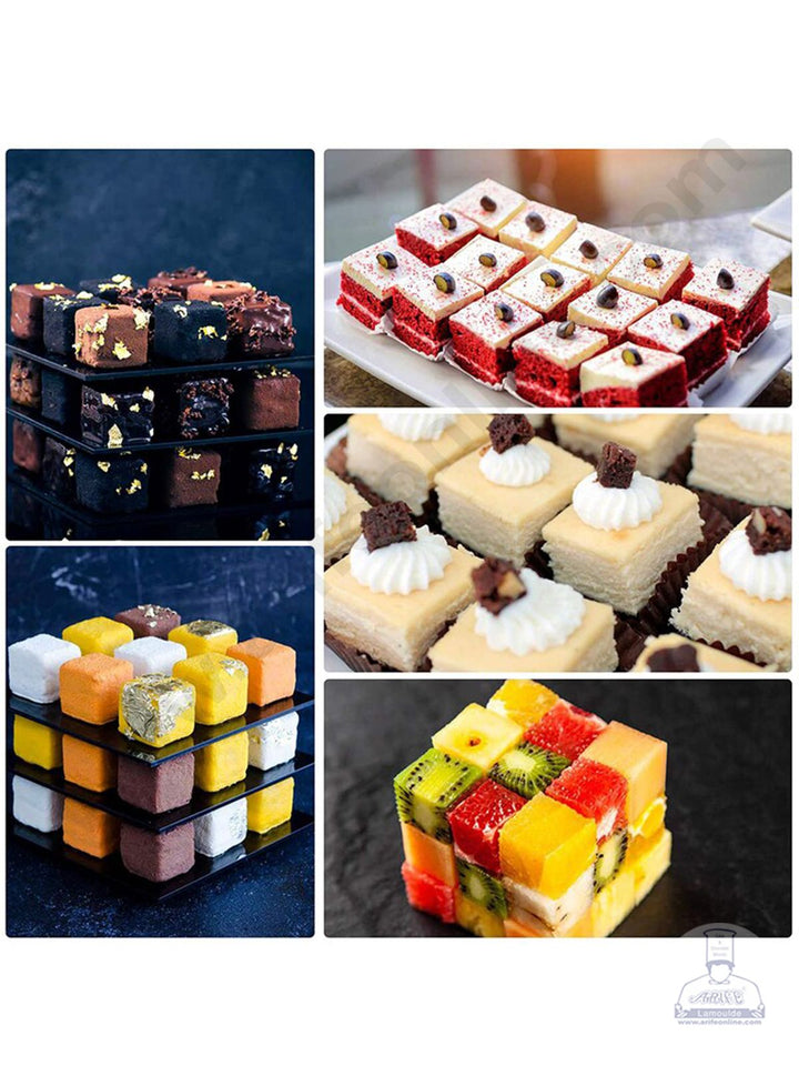 Cake Decor 15 Cavity Square Cube Shape Silicon Muffin Mold Silicone Small Cake Mould SBSM-802