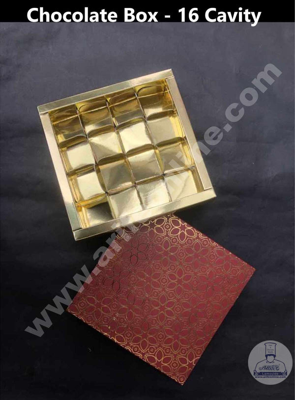Cake Decor 16 Cavity Foiling Chocolate Boxes Set of 10 Pieces (SBBX-FL-110)