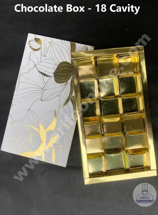 Cake Decor 18 Cavity Foiling Chocolate Boxes Set of 10 Pieces (SBBX-FL-111)