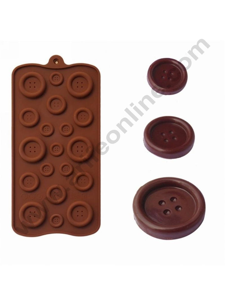 Cake Decor 19 Cavity Buttons Shape Silicone Chocolate Mould