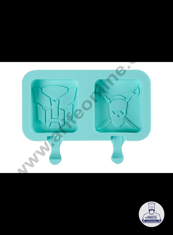 Cake Decor 2 Cavity Square Transformers And Pirate Shape Silicone Popsicle And Cakesicle Molds Easy Ice Cream Bar Mould