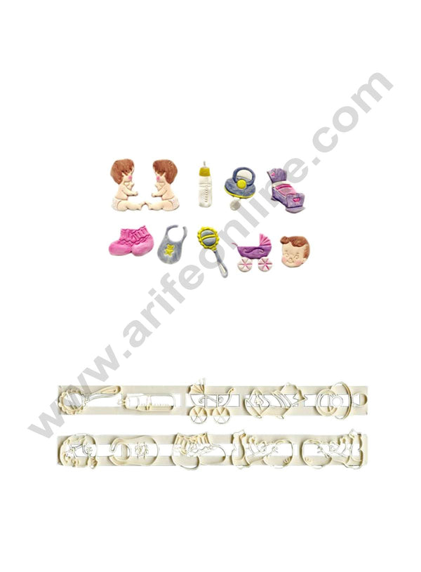 Cake Decor 2 Pcs Baby Theme Nursery Tappet Cutter