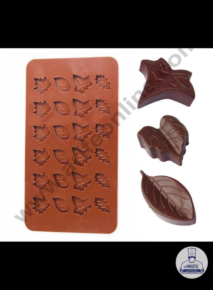 Cake Decor 24 Cavity Maple Leaves Shape Thin Chocolate Bar Silicone Chocolate Mould