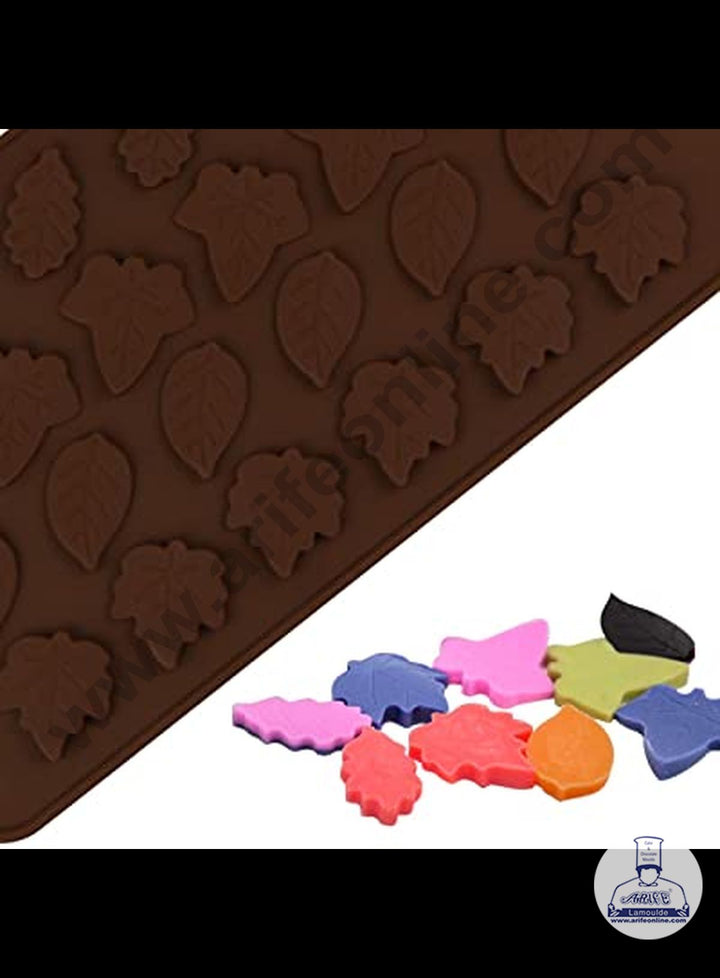 Cake Decor 24 Cavity Maple Leaves Shape Thin Chocolate Bar Silicone Chocolate Mould