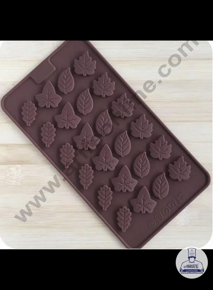 Cake Decor 24 Cavity Maple Leaves Shape Thin Chocolate Bar Silicone Chocolate Mould