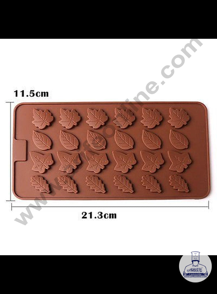 Cake Decor 24 Cavity Maple Leaves Shape Thin Chocolate Bar Silicone Chocolate Mould