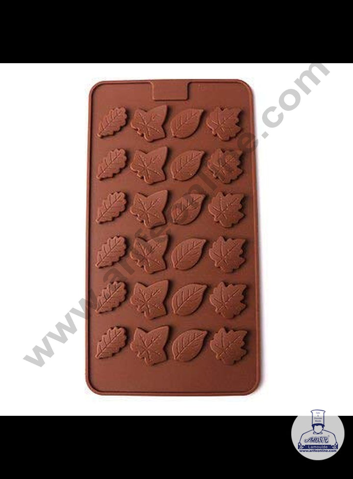 Cake Decor 24 Cavity Maple Leaves Shape Thin Chocolate Bar Silicone Chocolate Mould