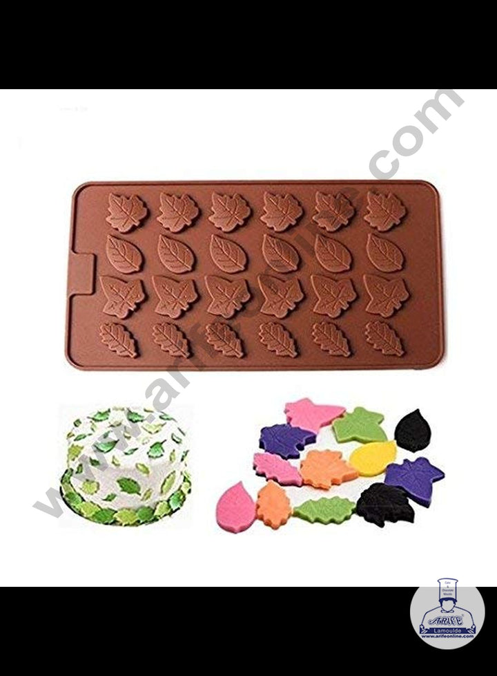 Cake Decor 24 Cavity Maple Leaves Shape Thin Chocolate Bar Silicone Chocolate Mould