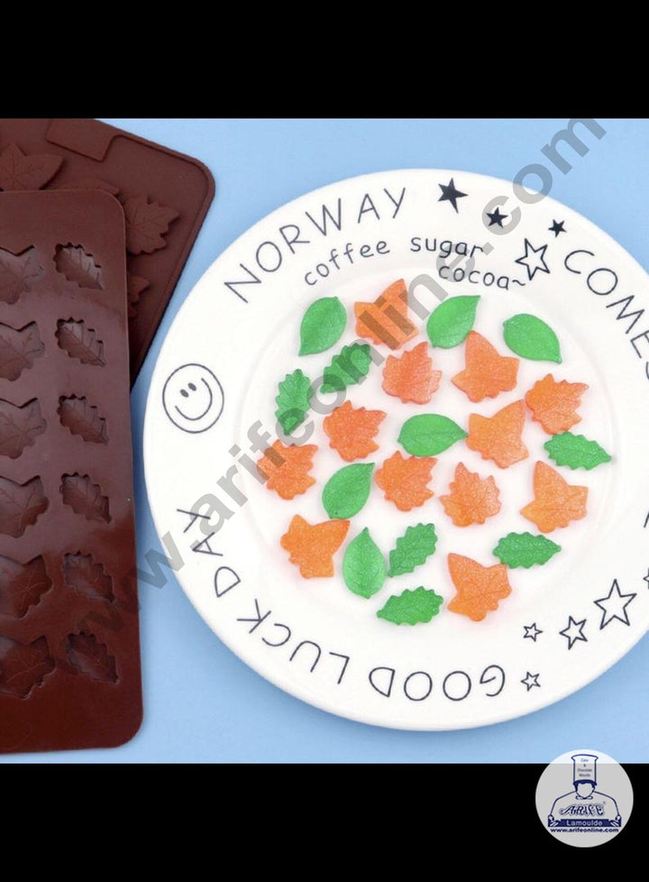 Cake Decor 24 Cavity Maple Leaves Shape Thin Chocolate Bar Silicone Chocolate Mould