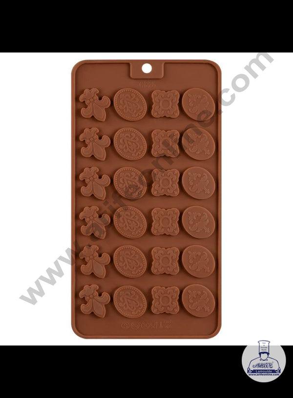 Cake Decor 24 Cavity Variety Shapes Thin Chocolate Bar Silicone Chocolate Mould