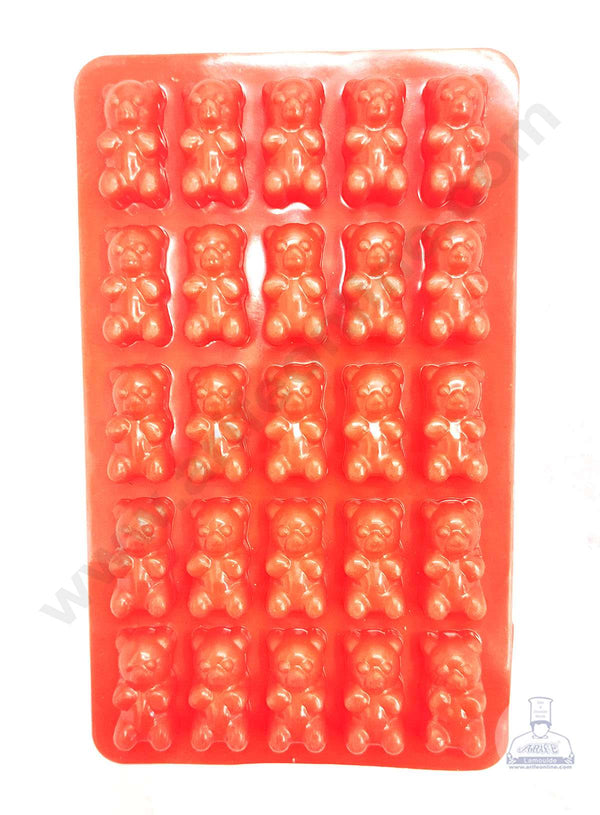 Cake Decor 25 Cavity Silicone Chocolate Mould 3D Cute Mini Teddy Shape Silicon Jelly Candy Mould SBJM-037