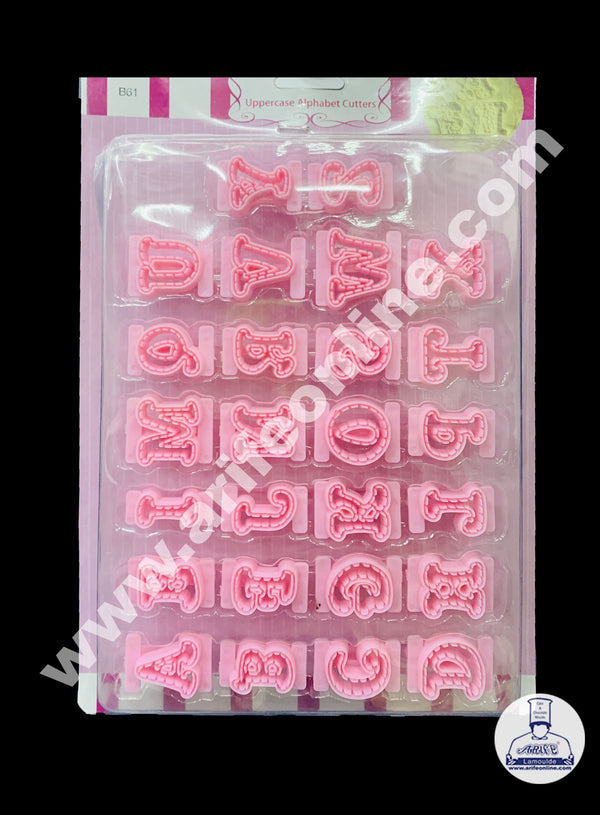 Cake Decor 26 pcs Plastic Uppercase Alphabet letter Cookie Cutters Set For Cake Decoration Baking Tool (SBB-61)