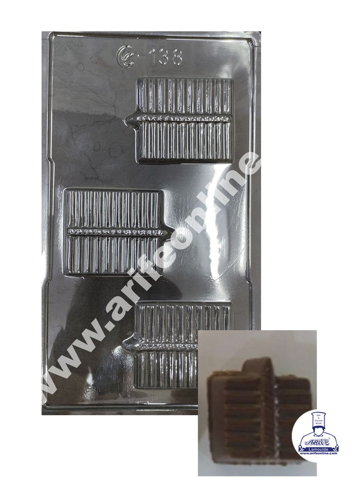Cake Decor 3 Cavity Diwali Medium Ladi Bomb Mould PVC Chocolate mould (10 pcs pack)