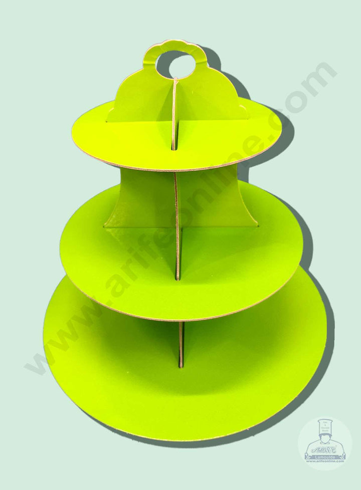 Cake Decor 3 Tier Cardboard Cupcake Stand - Plain Green ( SBCS-C-PGreen )