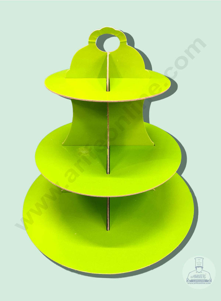 Cake Decor 3 Tier Cardboard Cupcake Stand - Plain Green ( SBCS-C-PGreen )