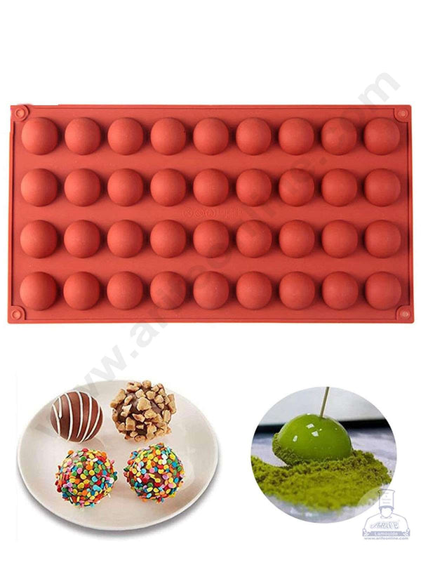 Cake Decor 36 Cavity Plain Round Ball Shape Silicone Mould Silicon Muffin Mold SBSM-845