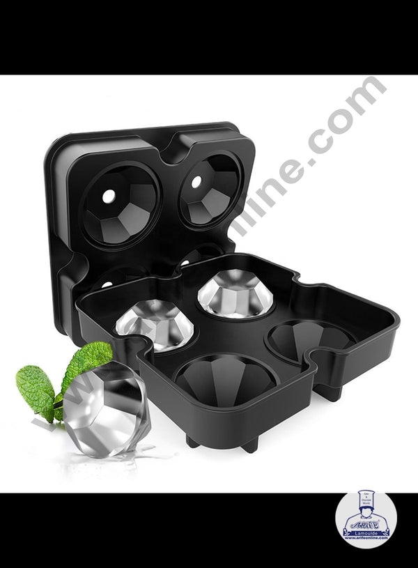 Cake Decor 4 Cavity Diamond Shape Ice Cube Tray Silicone Ice Cube Maker SBSM-751