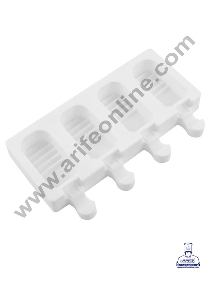 Cake Decor 4 Cavity Half Grooves Shape Silicone Popsicle And Cakesicle Molds Easy Ice Cream Bar Mould SBSM-741