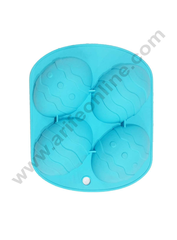 Cake Decor 4 Cavity Silicon Easter Eggs Shape Cupcake Moulds Muffin Mould