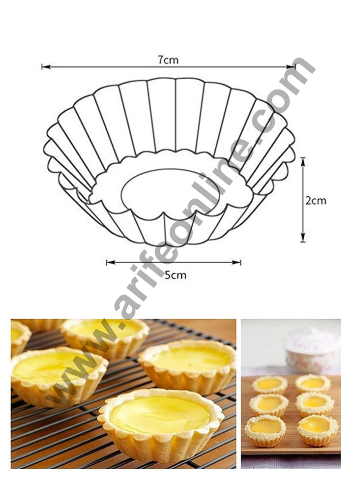 Cake Decor 4 Pcs Flower Shape Aluminum Egg Tart Pudding Mold Mini Cake Mold Muffin Cup Pan Cupcake Tins Baking Pastry Tools