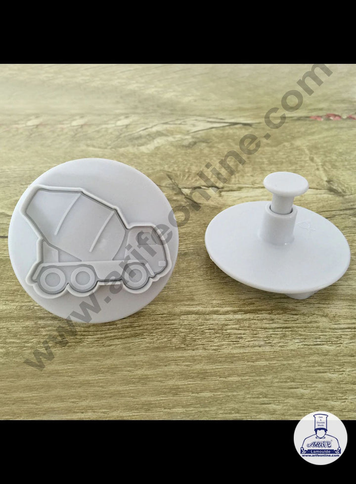 Cake Decor 4pcs Construction transportation Vehicles Shape Cake Plunger Cutters Fondant Tool SBDT-1955