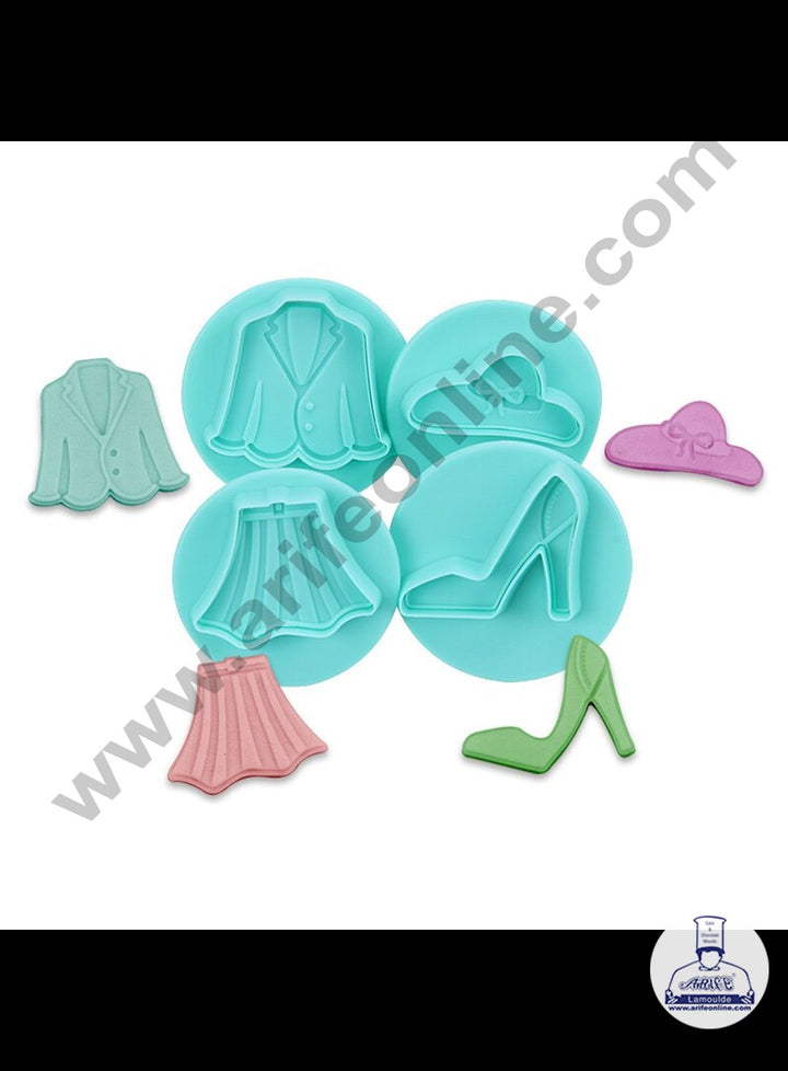Cake Decor 4pcs Lady Set Shape Cake Plunger Cutters Fondant Tool SBDT-1952