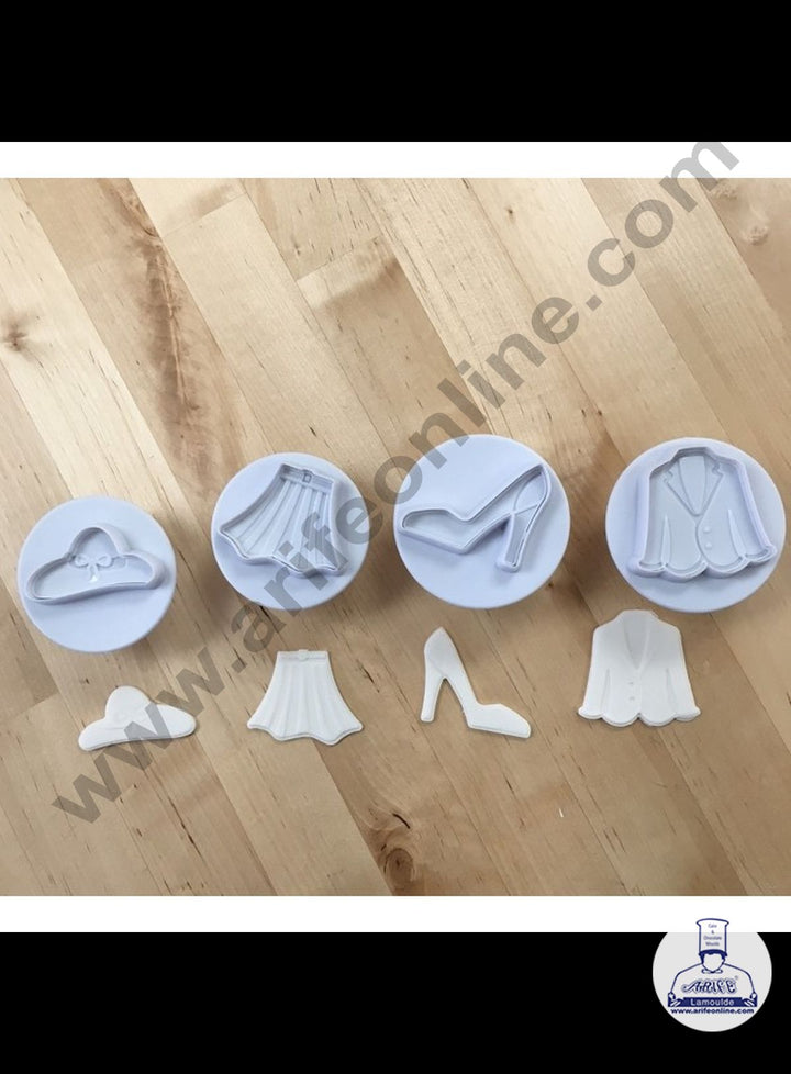 Cake Decor 4pcs Lady Set Shape Cake Plunger Cutters Fondant Tool SBDT-1952
