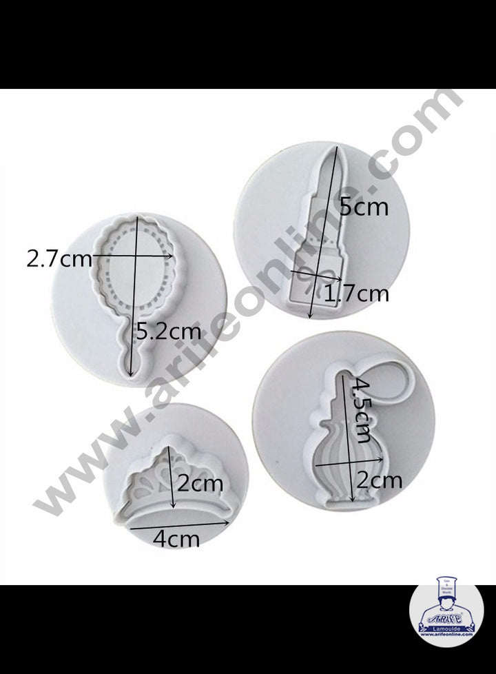 Cake Decor 4pcs Makeup Kit Shape Cake Plunger Cutters Fondant Tool