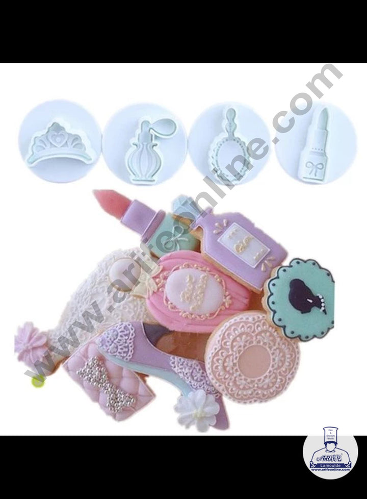 Cake Decor 4pcs Makeup Kit Shape Cake Plunger Cutters Fondant Tool