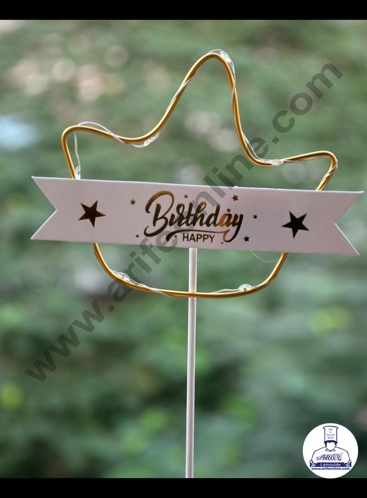 Cake Decor 5 Inch LED Cake Topper Crown Shape Happy Birthday