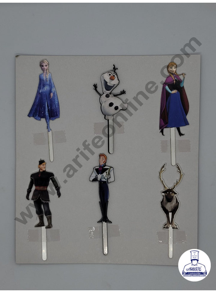 Cake Decor 5 Inches Digital Printed Cake Toppers - 6 Pc Frozen Themes