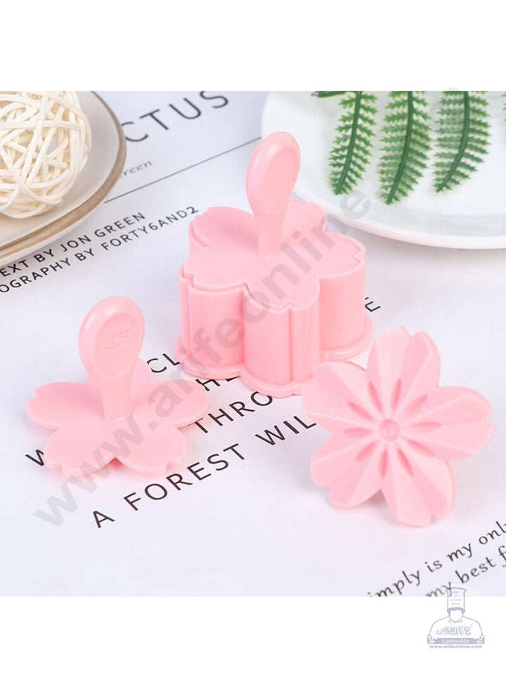 Cake Decor 5pcs Sakura Cherry Blossom Flower Shape Cake Plastic Stamp Biscuit Cutter Fondant Tool Cutter (SBS-820)