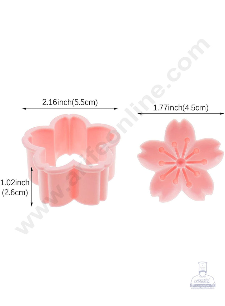 Cake Decor 5pcs Sakura Cherry Blossom Flower Shape Cake Plastic Stamp Biscuit Cutter Fondant Tool Cutter (SBS-820)