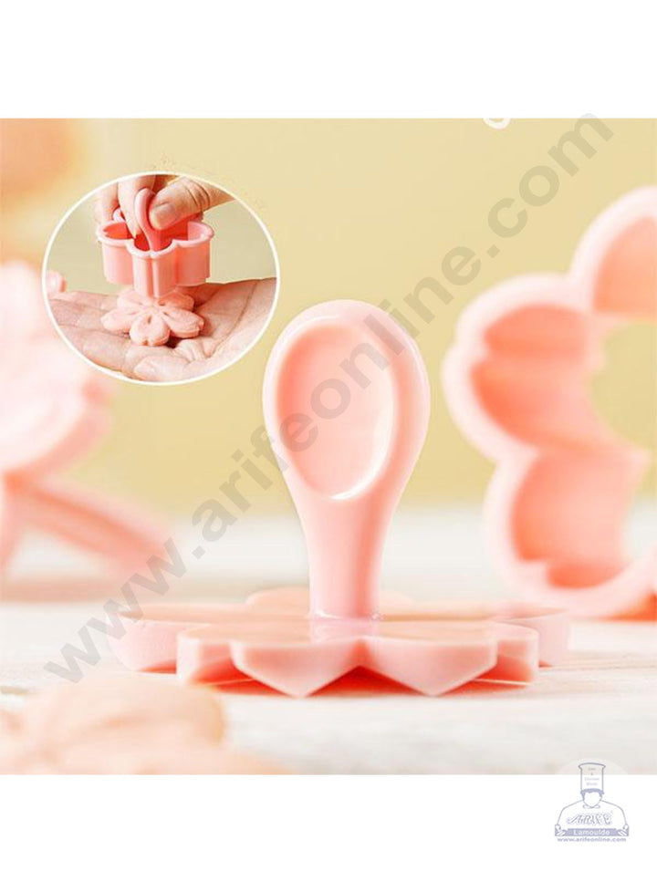 Cake Decor 5pcs Sakura Cherry Blossom Flower Shape Cake Plastic Stamp Biscuit Cutter Fondant Tool Cutter (SBS-820)