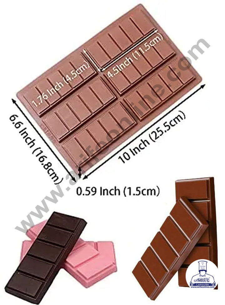 6 cell 10 Chunk Sections Chocolate Bar Candy Snap Professional Silicone  Mould 5055739104807