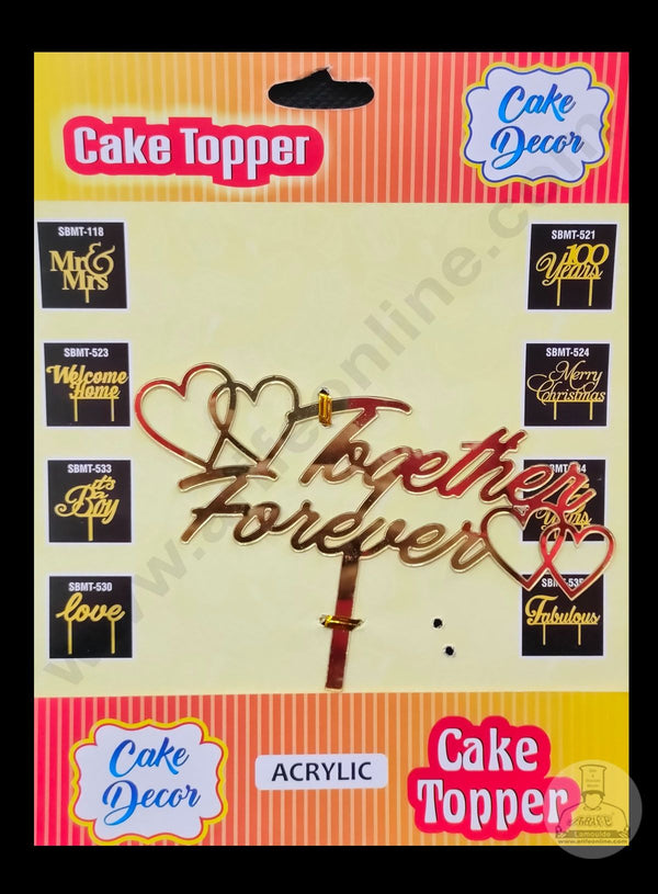 Cake Decor 6 inch Acrylic Finishing Cake Topper - Together Forever (SBMT-838)
