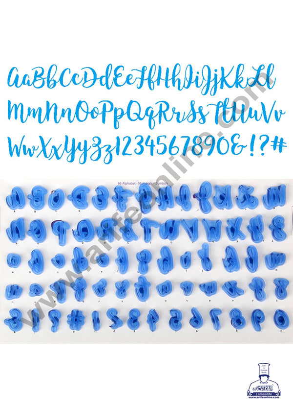 Cake Decor 66 Pcs Plastic Lowercase Uppercase Alphabet Numbers And Symbols Cookie Stamping Set Plastic Fondant Cutter SBCK-2154