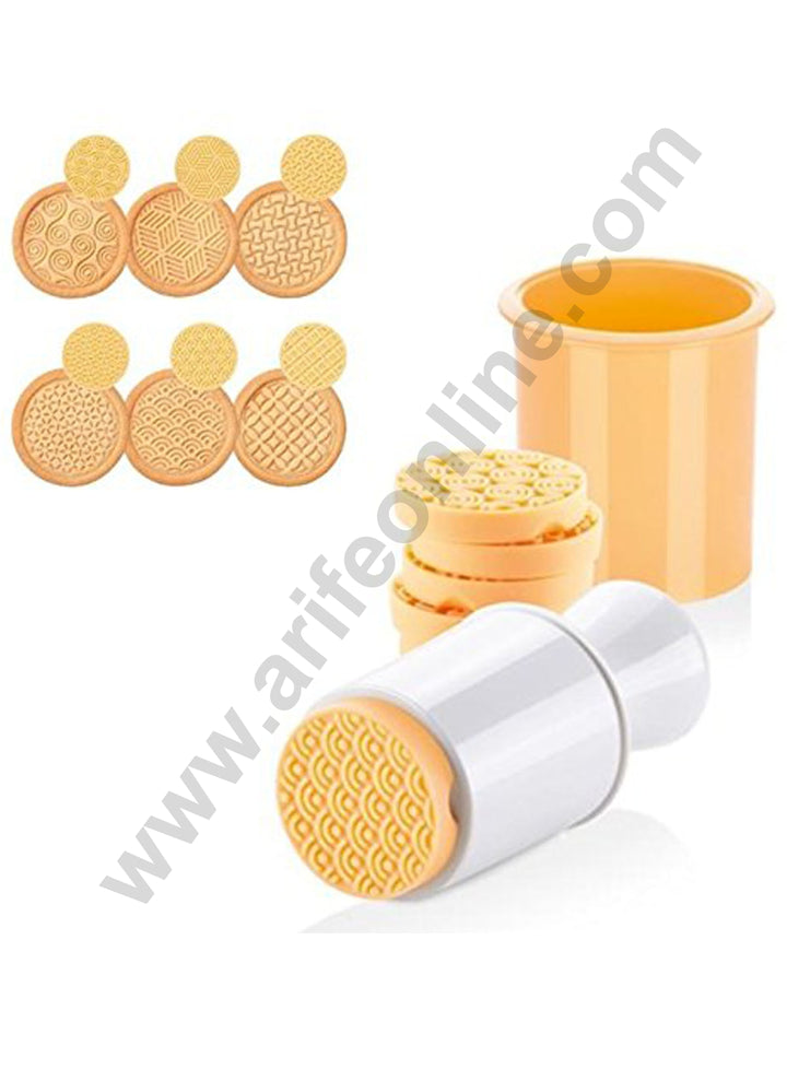 Cake Decor 6PCS/SET Patterns Cookie Stamp with Cookie Cutter Holder Stamp Cookie Cutter Fondant Cutters (SBS-787-1)
