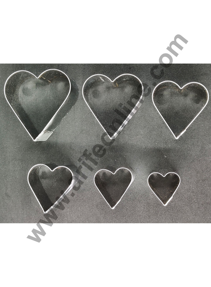 Cake Decor 6Pcs Heart Shape Stainless Steel Cookie Cutter, Cutter Bakeware Mould Biscuit